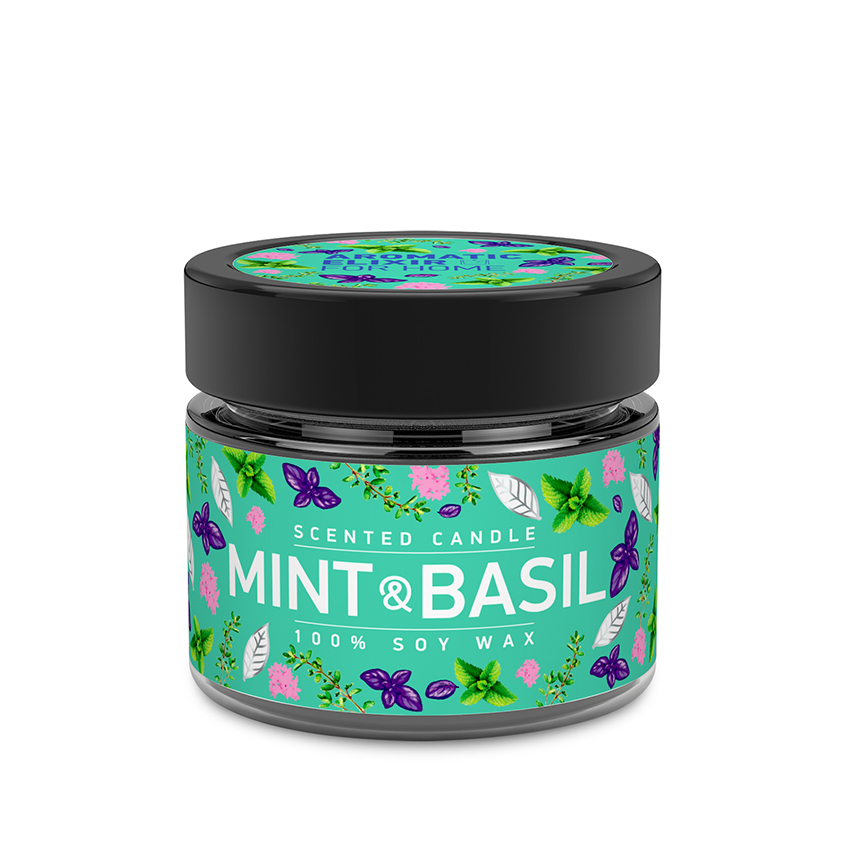 Свеча ароматическая BAGO HOME Базилик и мята 80 г